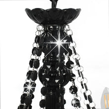 Laden Sie das Bild in den Galerie-Viewer, Lampadario con Perline Nero 12 Lampadine