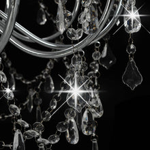 Charger l&#39;image dans la galerie, Lampadario con Perline Argento 12 Lampadine