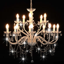 Charger l&#39;image dans la galerie, Candelabro a 2 Livelli Bianco 15 Lampadine