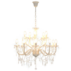 Candelabro a 2 Livelli Bianco 15 Lampadine
