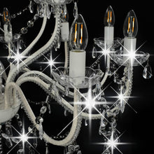 Charger l&#39;image dans la galerie, Candelabro a 2 Livelli Bianco 15 Lampadine