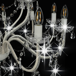 Candelabro a 2 Livelli Bianco 15 Lampadine