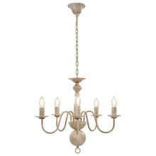 Charger l&#39;image dans la galerie, Candelabro Stile Anticato Bianco 5 Lampadine