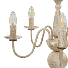 Charger l&#39;image dans la galerie, Candelabro Stile Anticato Bianco 5 Lampadine