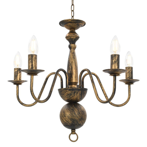 Candelabro Stile Anticato Nero 5 Lampadine