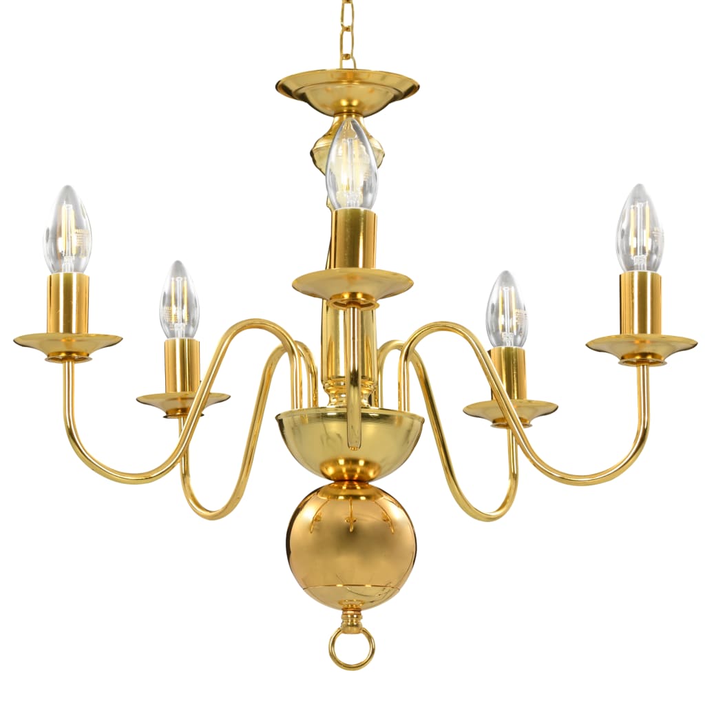 Lampadario Oro 5 Lampadine