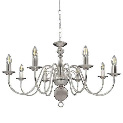 Lampadario Argento con 8 Lampadine