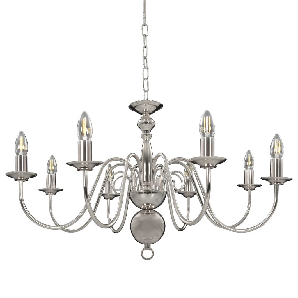 Lampadario Argento con 8 Lampadine