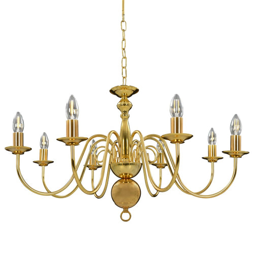 Lampadario Oro con 8 Lampadine