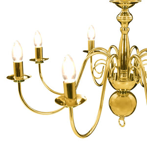Lampadario Oro con 8 Lampadine