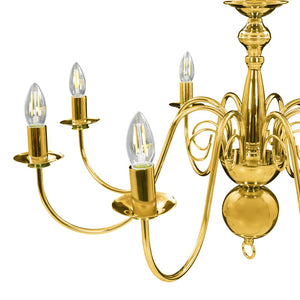 Lampadario Oro con 8 Lampadine