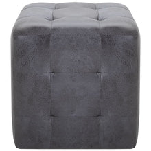 Carica l&#39;immagine nel visualizzatore di Gallery, Comodini 2 pz Grigio 30x30x30 cm in Similpelle Scamosciata