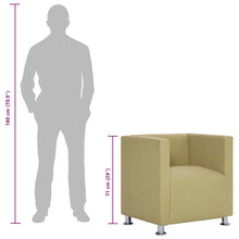 Load image into Gallery viewer, Poltrona a Cubo Verde in Tessuto