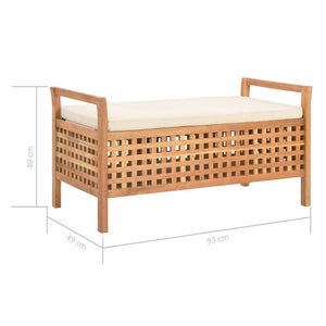Cassapanca 93x49x49 cm in Legno Massello di Noce