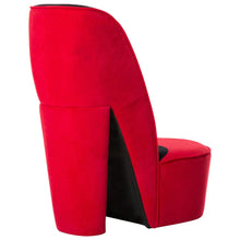 Carica l&#39;immagine nel visualizzatore di Gallery, Poltrona a Forma di Scarpa con Tacco Alto in Velluto Rosso