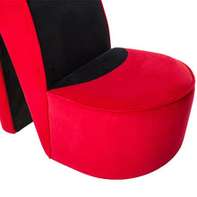 Carica l&#39;immagine nel visualizzatore di Gallery, Poltrona a Forma di Scarpa con Tacco Alto in Velluto Rosso