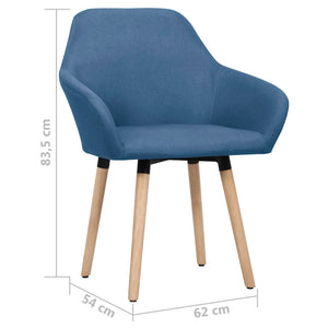 Sedie da Pranzo 2 pz Blu in Tessuto