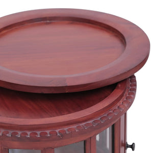 Mobiletto con Vetrina Marrone 50x50x76 cm in Mogano Massello