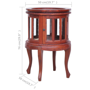 Mobiletto con Vetrina Marrone 50x50x76 cm in Mogano Massello