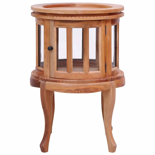 Mobiletto con Vetrina Naturale 50x50x76 cm in Mogano Massello