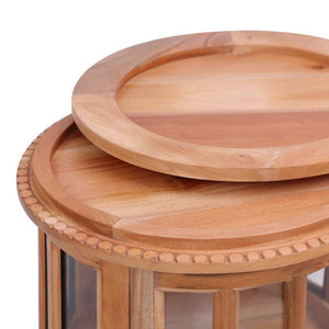 Mobiletto con Vetrina Naturale 50x50x76 cm in Mogano Massello