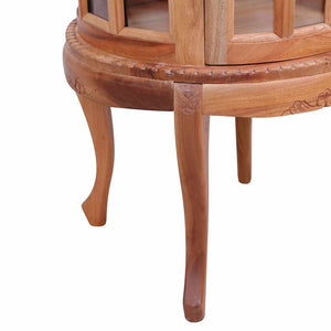 Mobiletto con Vetrina Naturale 50x50x76 cm in Mogano Massello