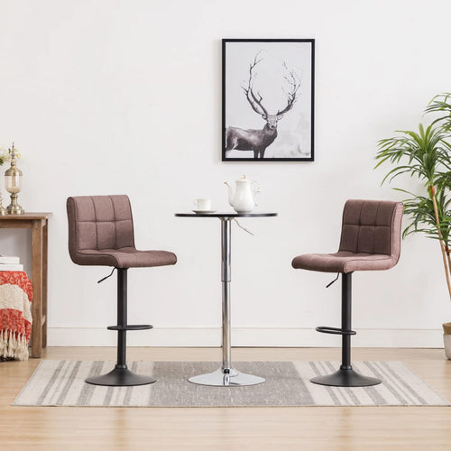 Sgabelli da Bar 2 pz Grigio Talpa in Tessuto