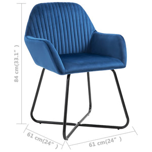 Sedie da Pranzo 2 pz Blu in Velluto