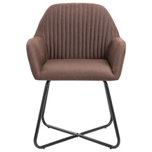 Carica l&#39;immagine nel visualizzatore di Gallery, Sedie da Pranzo 2 pz Marroni in Tessuto