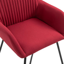 Carica l&#39;immagine nel visualizzatore di Gallery, Sedie da Pranzo 2 pz Rosso Vino in Tessuto