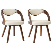 Charger l&#39;image dans la galerie, Sedie da Pranzo 2 pz Crema in Legno Piegato e Similpelle