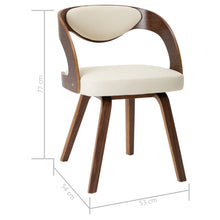 Charger l&#39;image dans la galerie, Sedie da Pranzo 2 pz Crema in Legno Piegato e Similpelle