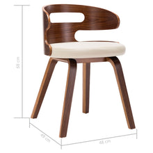 Charger l&#39;image dans la galerie, Sedie da Pranzo 2 pz in Legno Curvato e Similpelle Crema