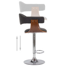 Indlæs billede til gallerivisning Sgabelli da Bar 2 pz Grigi in Legno Piegato e Tessuto