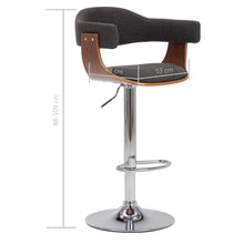 Indlæs billede til gallerivisning Sgabelli da Bar 2 pz Grigi in Legno Piegato e Tessuto