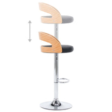 Carica l&#39;immagine nel visualizzatore di Gallery, Sgabelli da Bar 2 pz Neri in Similpelle e Legno Curvo