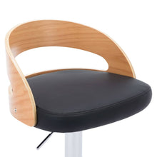 Carica l&#39;immagine nel visualizzatore di Gallery, Sgabelli da Bar 2 pz Neri in Similpelle e Legno Curvo