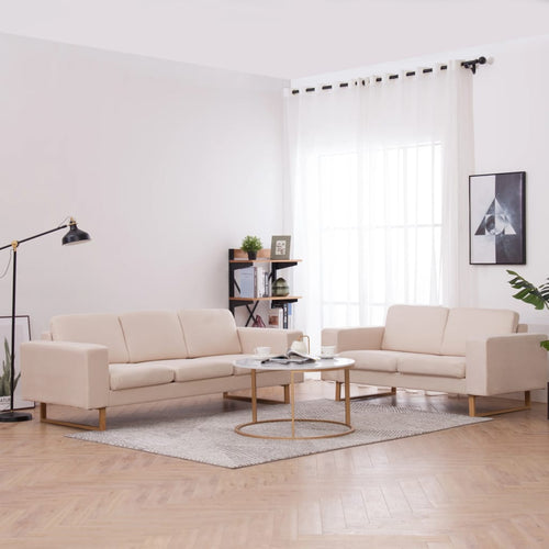 Set 2 Divani in Tessuto Crema