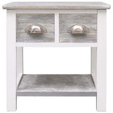 Load image into Gallery viewer, Mobiletto Grigio e Bianco 40x40x40 cm in Legno di Paulownia