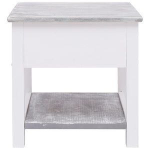 Mobiletto Grigio e Bianco 40x40x40 cm in Legno di Paulownia