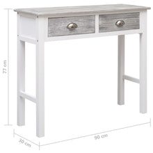 Carica l&#39;immagine nel visualizzatore di Gallery, Tavolo Consolle Grigio 90x30x77 cm in Legno