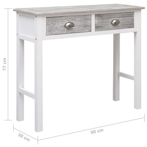 Tavolo Consolle Grigio 90x30x77 cm in Legno