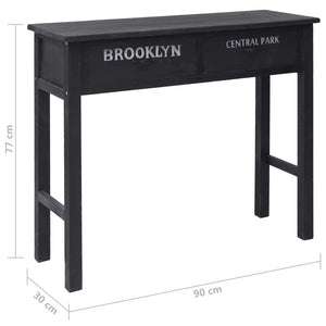 Tavolo Consolle Nero 90x30x77 cm in Legno