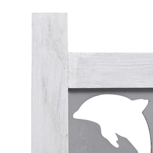 Separè 3 Pannelli Grigio e bianco 105x165 cm in Legno Massello