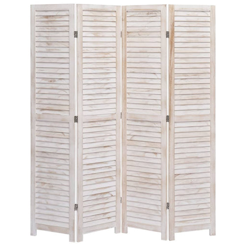 Separè 4 Pannelli Bianco 140x165 cm in Legno