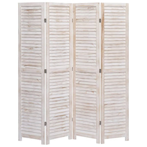 Separè 4 Pannelli Bianco 140x165 cm in Legno