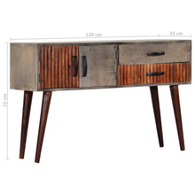 Indlæs billede til gallerivisning Tavolo Consolle Grigio 120x35x75 cm in Massello di Mango Grezzo