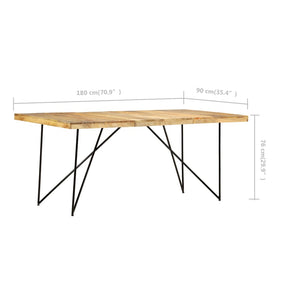 Tavolo da Pranzo 180x90x76 cm in Legno Massello di Mango