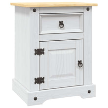 Load image into Gallery viewer, Comodino in Legno di Pino Messicano Corona Bianco 53x39x67 cm