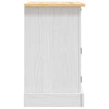 Load image into Gallery viewer, Comodino in Legno di Pino Messicano Corona Bianco 53x39x67 cm